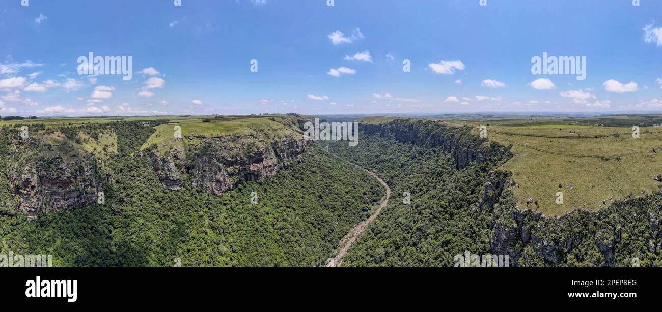 Blick auf die Drohne in der Oribi-Schlucht in der Nähe von Port Shepstone auf Südafrika Stockfoto