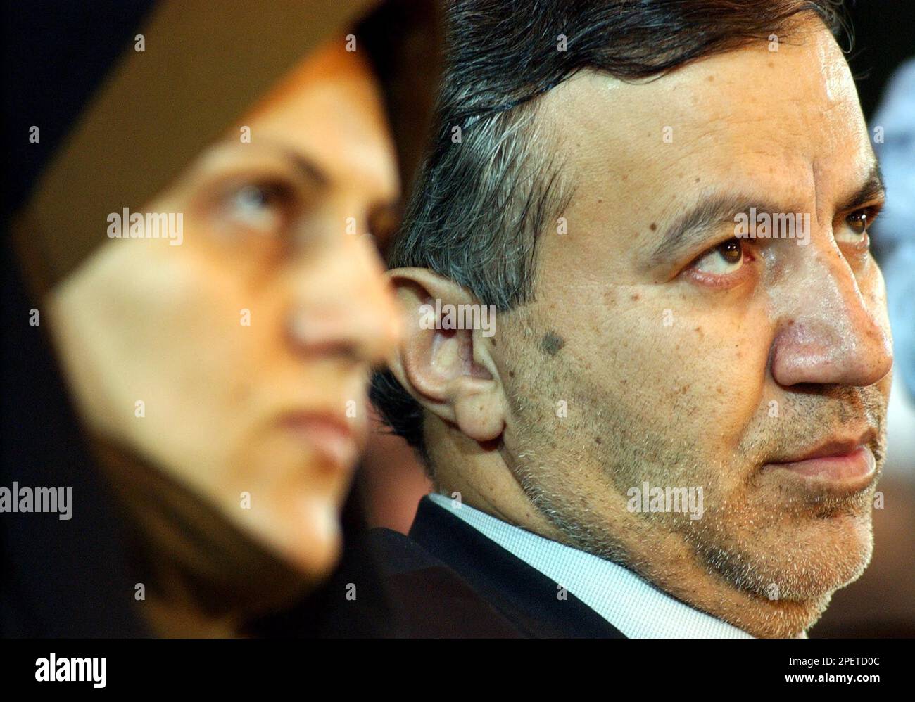 ** FILE ** Iranian former culture minister, Ataollah Mohajerani, right