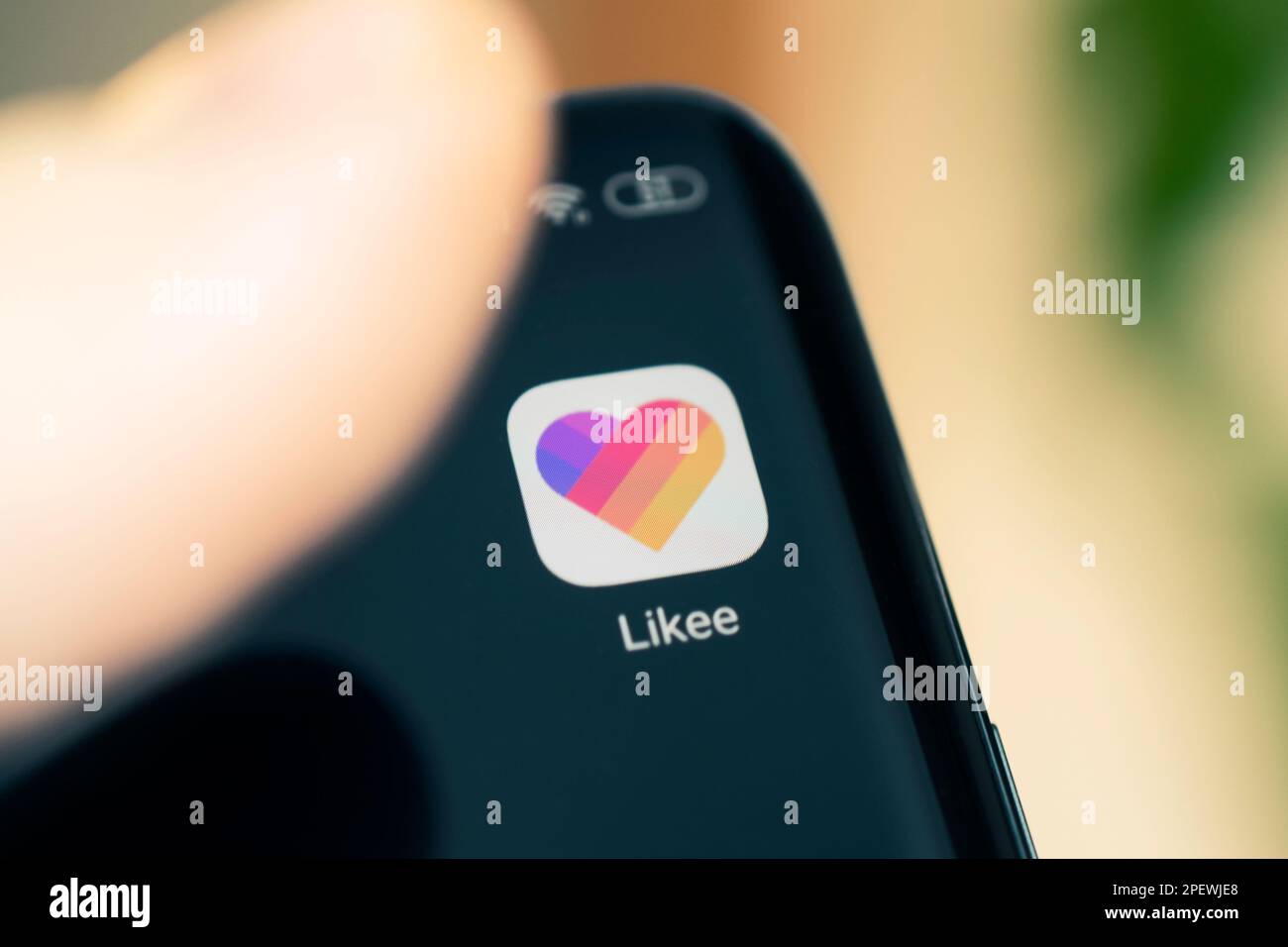 Likee ist ein alter Name für LIKE, ein soziales Netzwerk, in dem Benutzer erstellen und verteilen Sie kurze Musikvideos mit der Möglichkeit, Spezialeffekte und Augme hinzufügen können Stockfoto