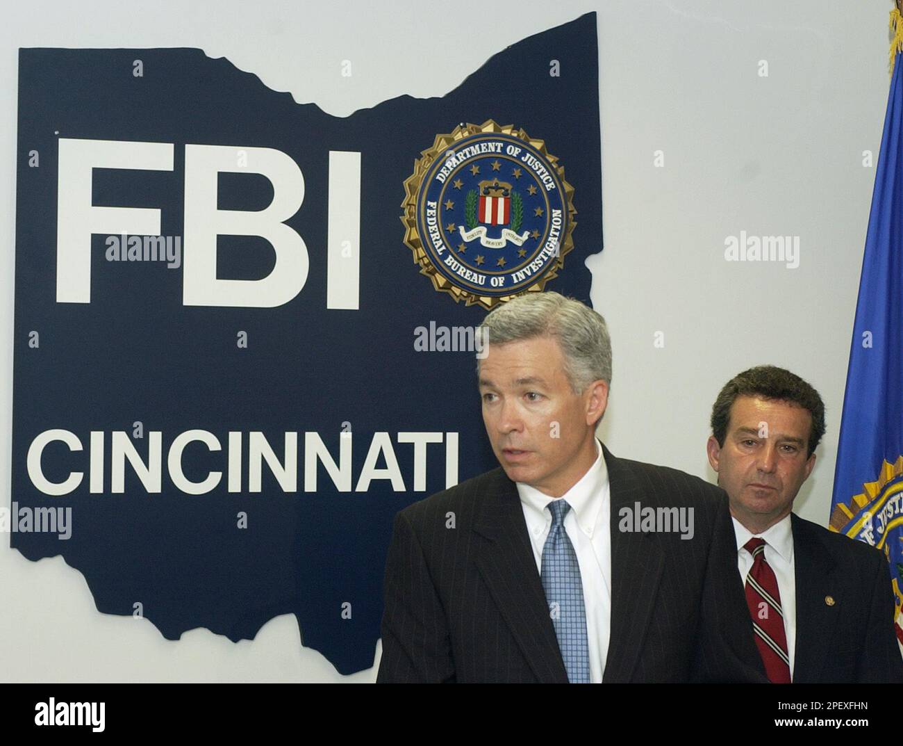 Kevin Brock, left, special agent in charge of the FBI in Cincinnati
