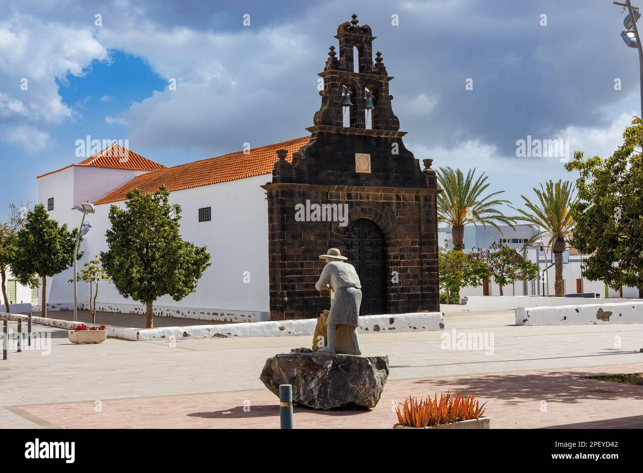 Katholische Kirche Parroquia de Santa Ana in Casillas del Angel, Fuerteventura, Kanarische Inseln Stockfoto