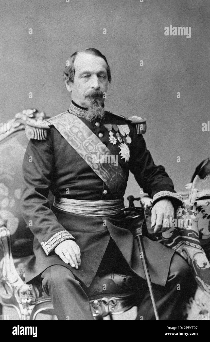 Porträt von Charles Louis Napoleon Bonaparte (1808-1873), bekannt als Louis-Napoléon Bonaparte, dann Napoleon III., Kaiser der Franzosen Stockfoto