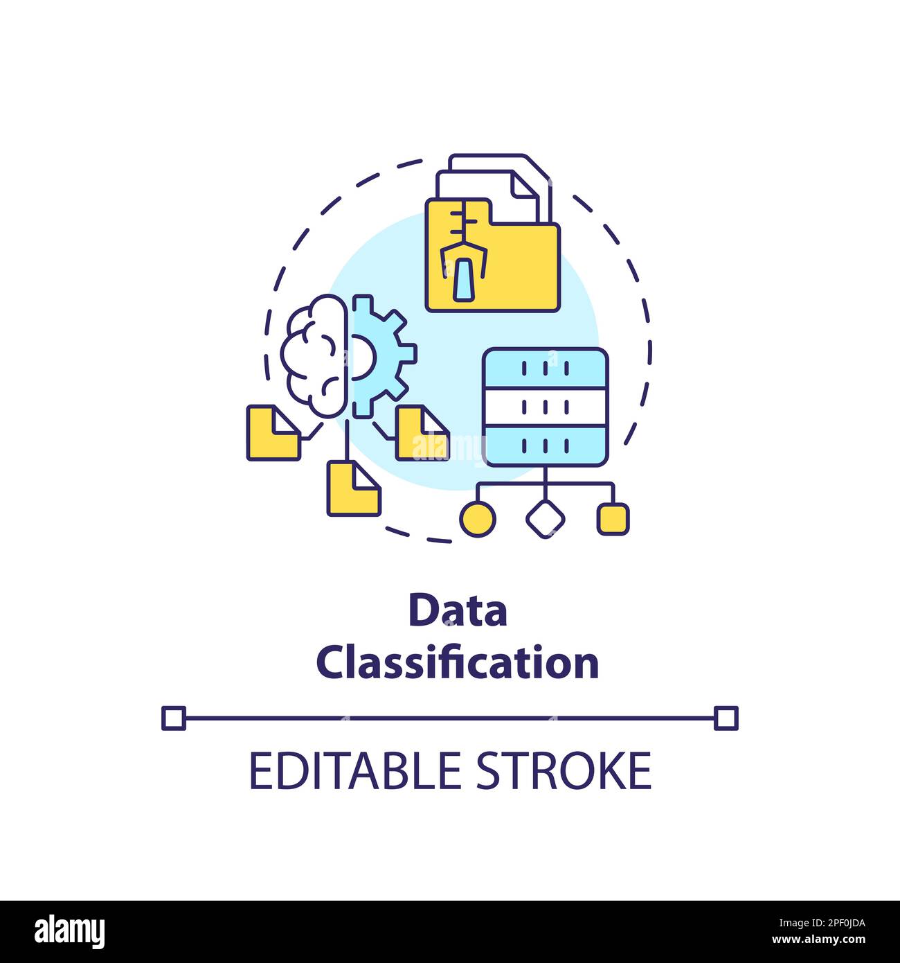Symbol für ein Konzept der Datenklassifizierung Stock Vektor
