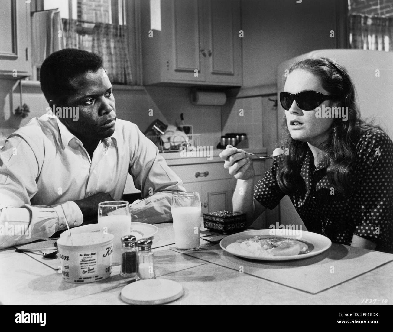 Sidney Poitier, Elizabeth Hartman, am Set des Films "A Patch of Blue", MGM, 1965 Stockfoto