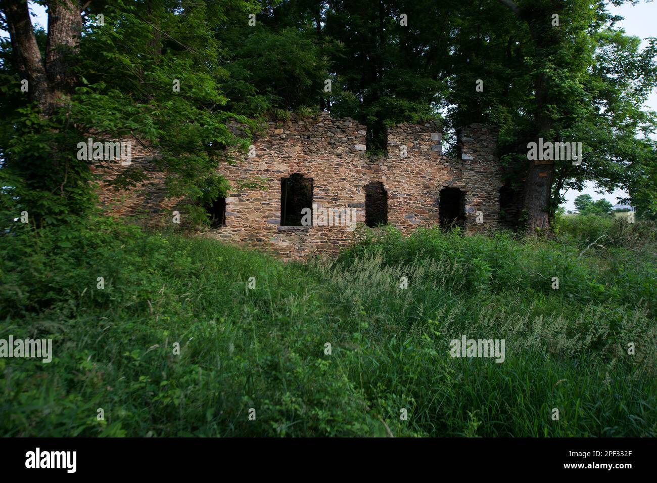 UNITED STATES - Juni 5, 2019: Einer der interessantesten Artefakte der 1864 brennende Raids ist die des Potts-Neer Mühle südlich von Hillsboro Ruine al Stockfoto