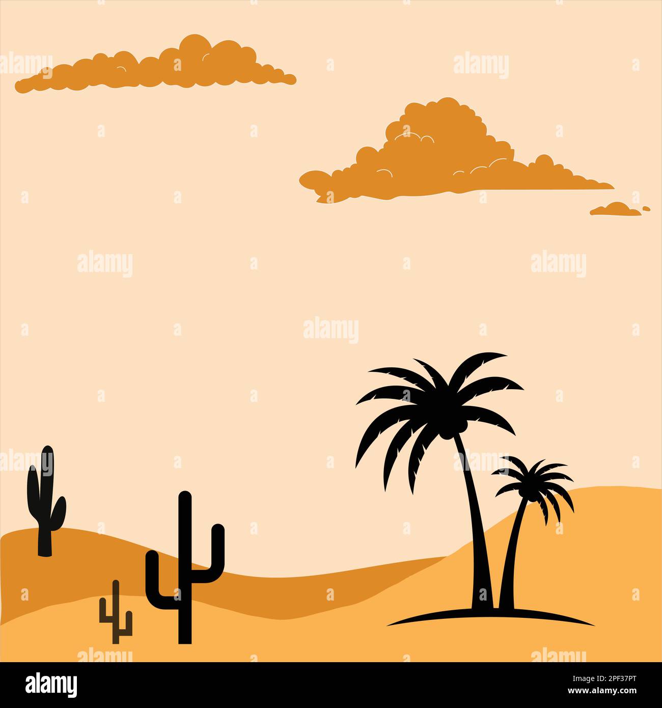 Wüstenhintergrund. Wunderschöner Blick auf die Wüste. Desert Background Design. Wunderschöner Blick auf die Wüste im Hintergrund Stock Vektor