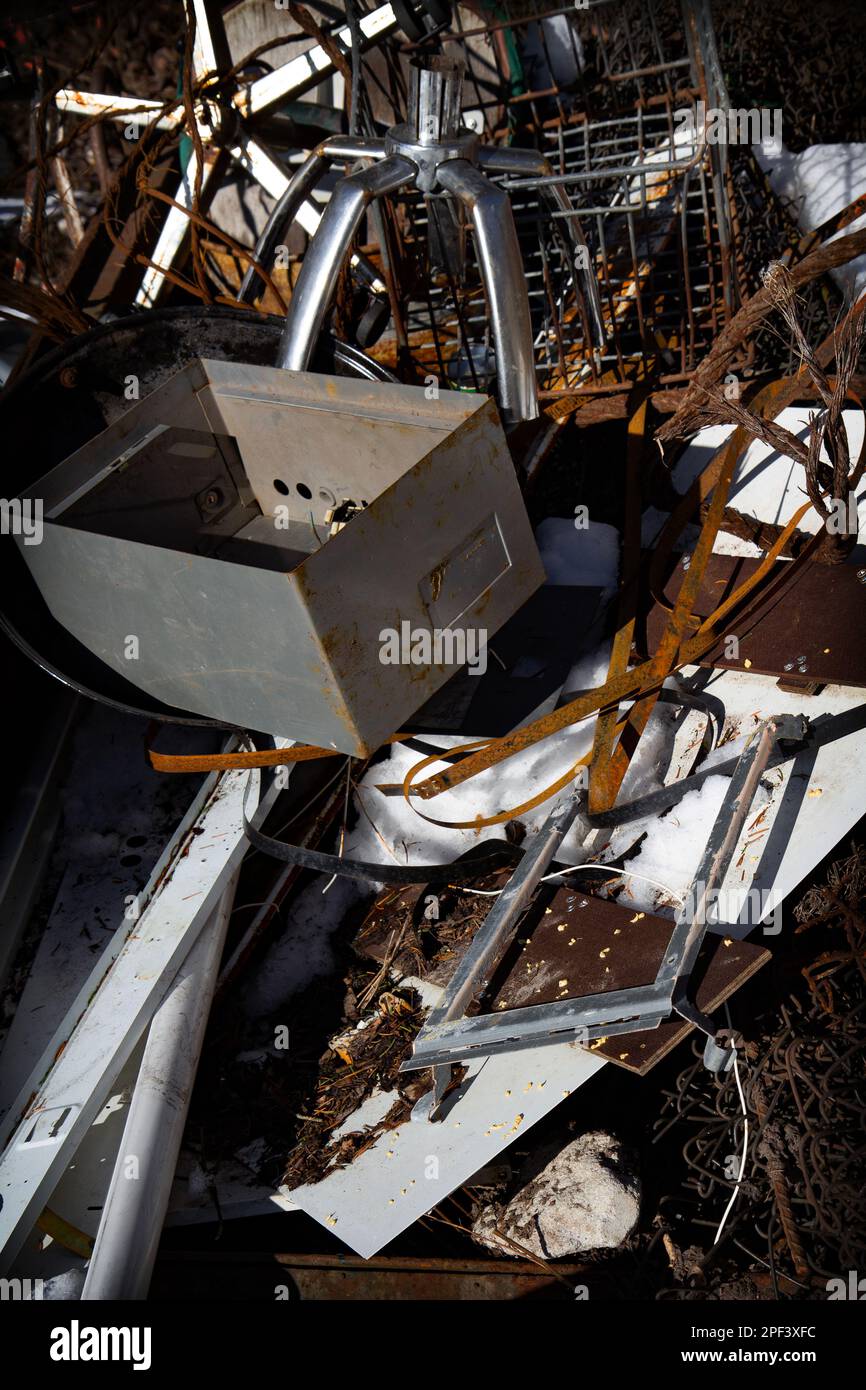 Hintergrundbild des Werks für Metallrecycling Stockfoto