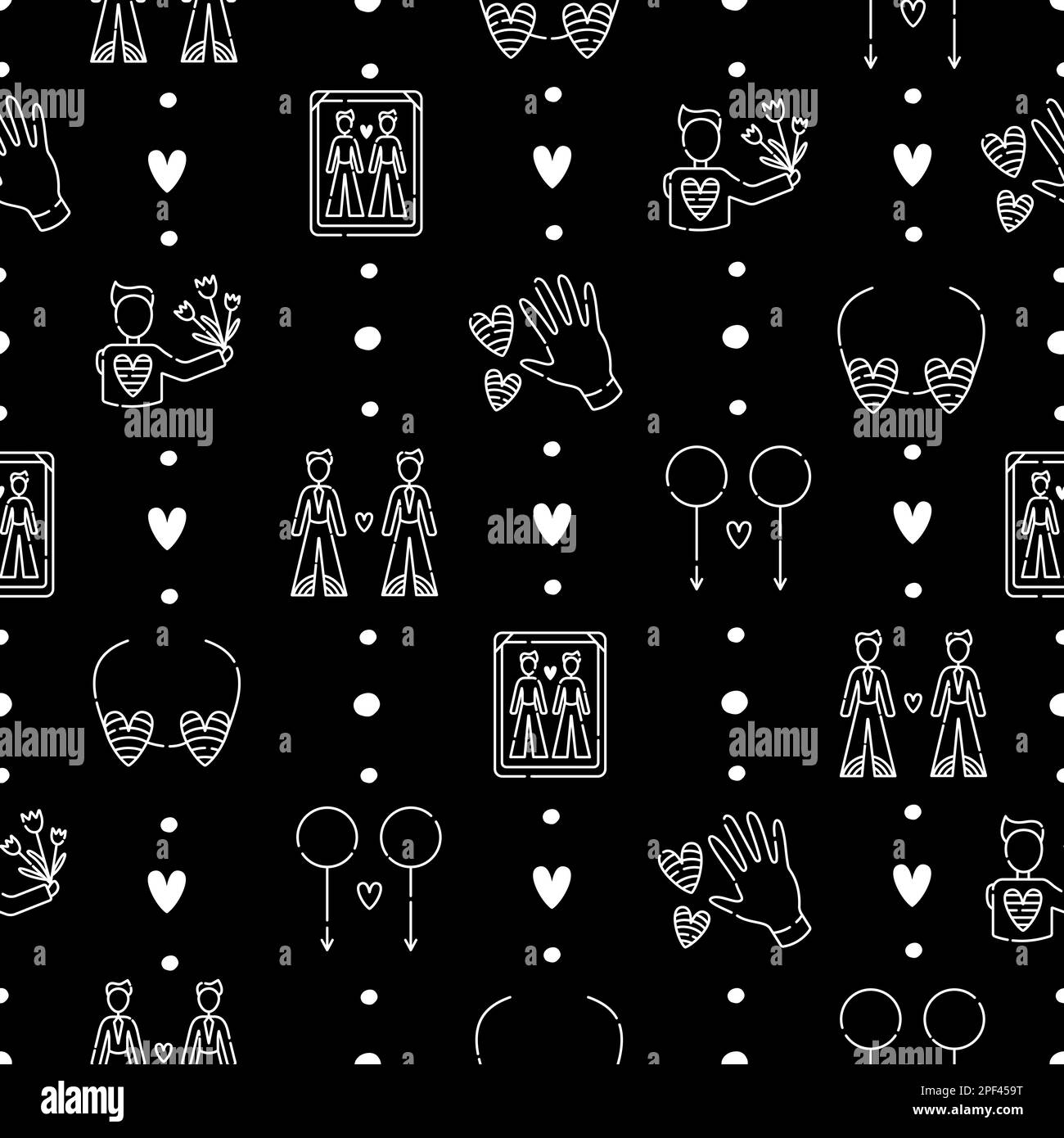 Nahtloses Muster für Schwule, schwarzer und weißer lgbt-Hintergrund Stock Vektor