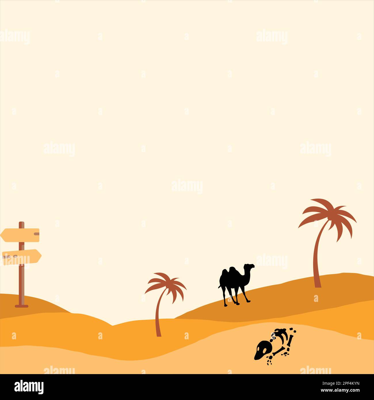 Wüstenhintergrund. Wunderschöner Blick auf die Wüste. Desert Background Design. Wunderschöner Blick auf die Wüste im Hintergrund Stock Vektor