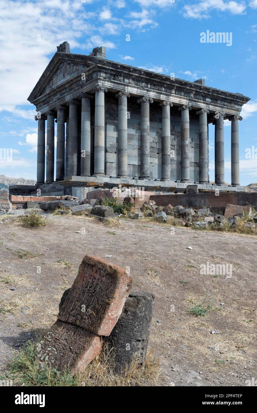 Klassischer hellenistischer Sonnentempel von Garni, Provinz Kotayk, Armenien, Kaukasus, Naher Osten Stockfoto