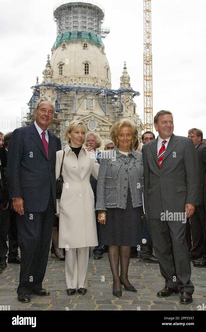 Frankreichs Praesident Jacques Chirac, Frau Doris SchroederKoepf, Frau