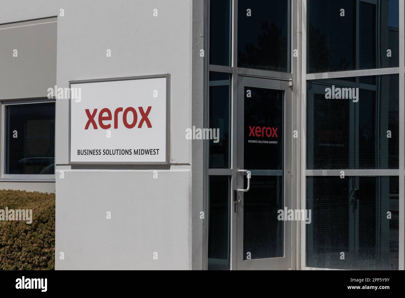 Indianapolis - ca. März 2023: Xerox Business Solutions Büro im Mittleren Westen. Xerox vertreibt Produkte und Dienstleistungen für gedruckte und digitale Dokumente. Stockfoto
