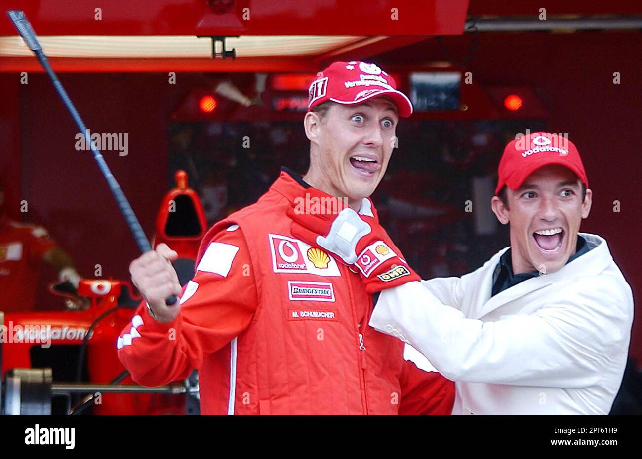 Germany's World Champion Formula 1 driver Michael Schumacher, left ...