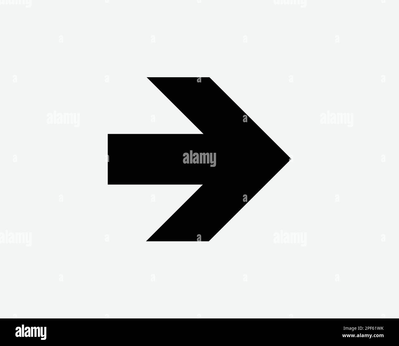 Pfeil Nach Rechts Zeigt Richtung Navigation Nach Vorn Schwarzweißes Silhouettensymbol Zeichensymbol Vektor Grafikbereich Illustration Bildmaterial Piktogramm Stock Vektor