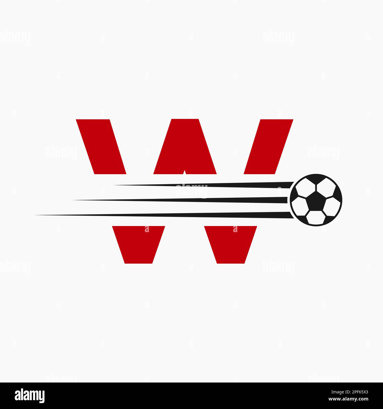 Anfangsbuchstabe W Fußball-Logo. Symbol Des Fußballvereins Stock Vektor