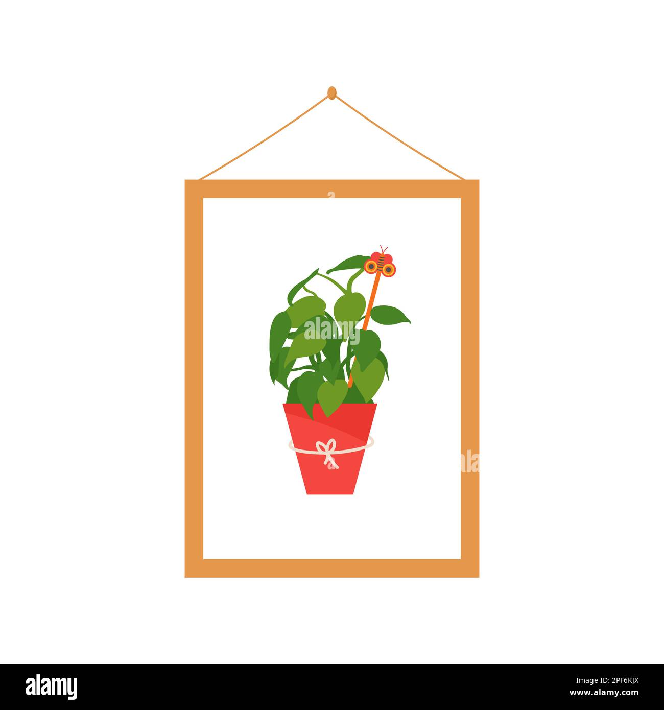 Mit Blumen malen. Zimmerpflanzen. Skandinavisches Innendesign.  Konstruktionselement. Vektordarstellung Stock-Vektorgrafik - Alamy