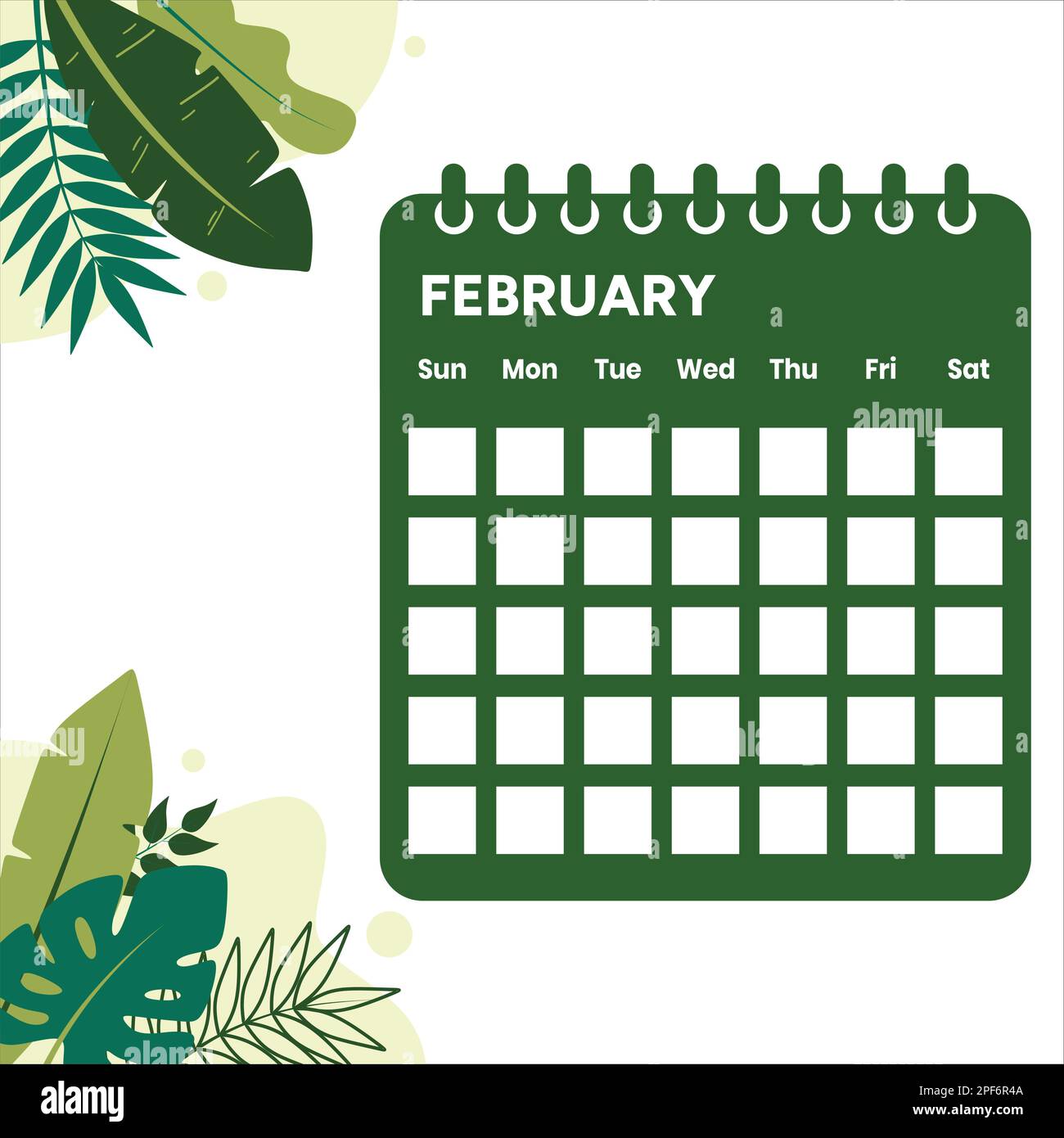 Februar Monat Kalender Stock Vektor