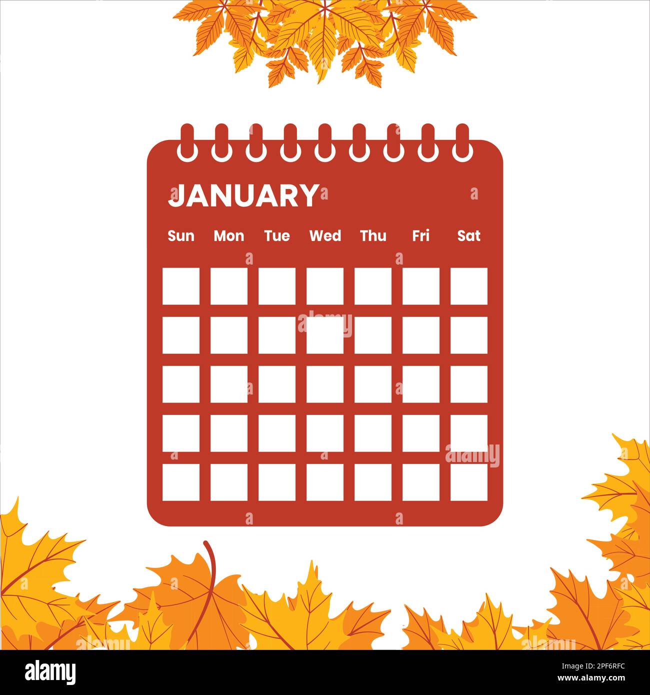 Januar Monat Kalender Stock Vektor