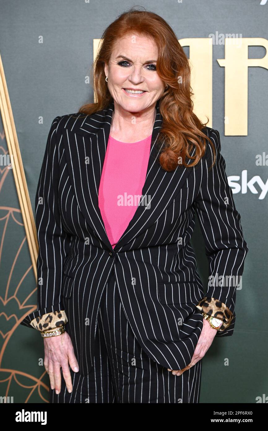 London, Großbritannien. 16. März 2023. Sarah Ferguson, Herzogin von York bei der Premiere von Marlowe, im Vue Cinema in Leicester Square, London. Foto: Donnerstag, 16. März 2023. Der Bildausdruck sollte lauten: Credits: Matt Crossick/Alamy Live News Stockfoto