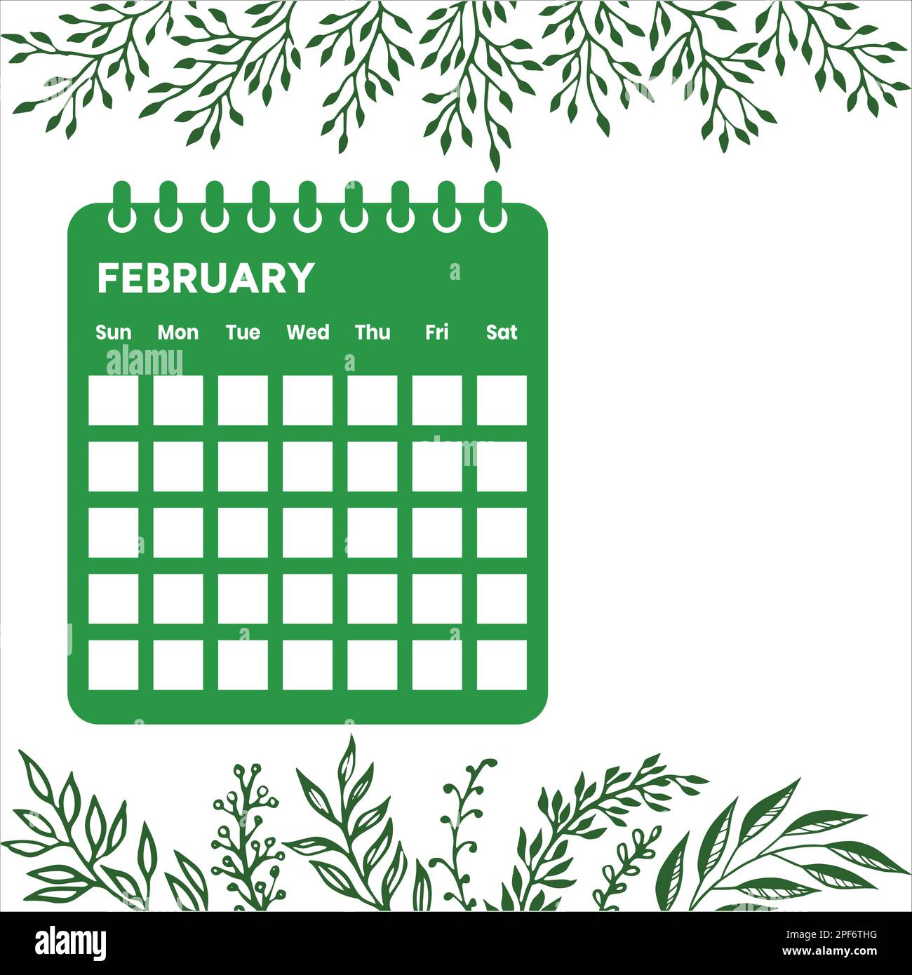 Februar Monat Kalender Stock Vektor