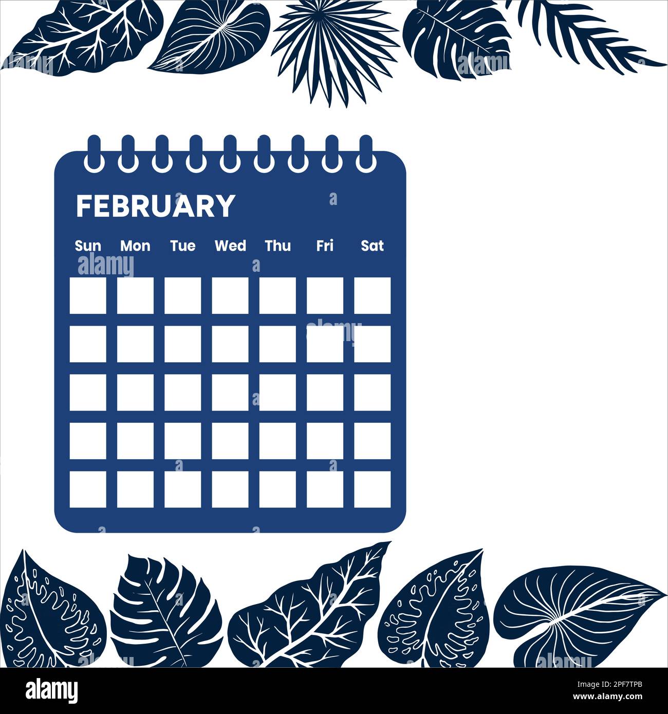 Februar Monat Kalender Stock Vektor