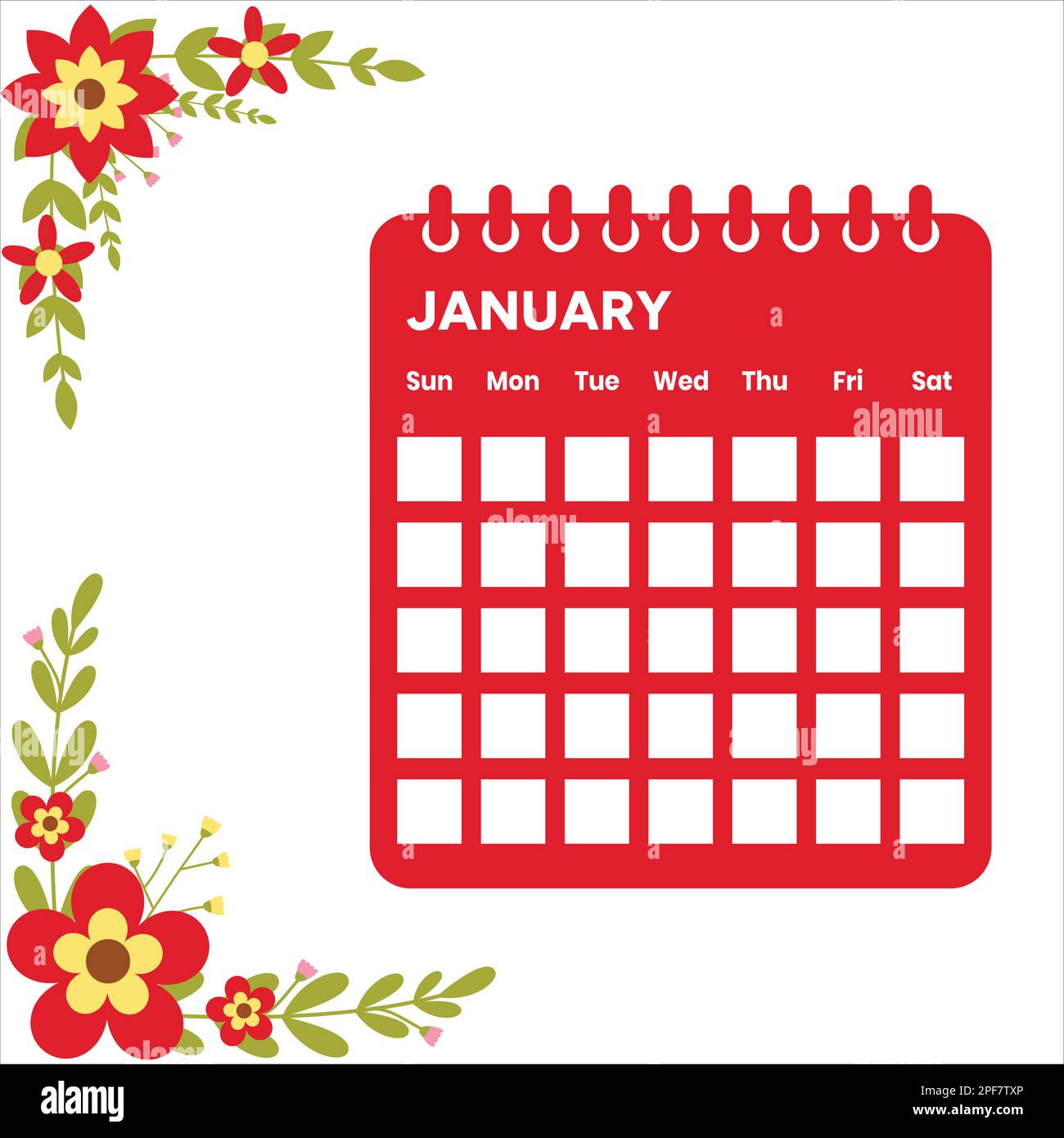 Januar Monat Kalender Stock Vektor