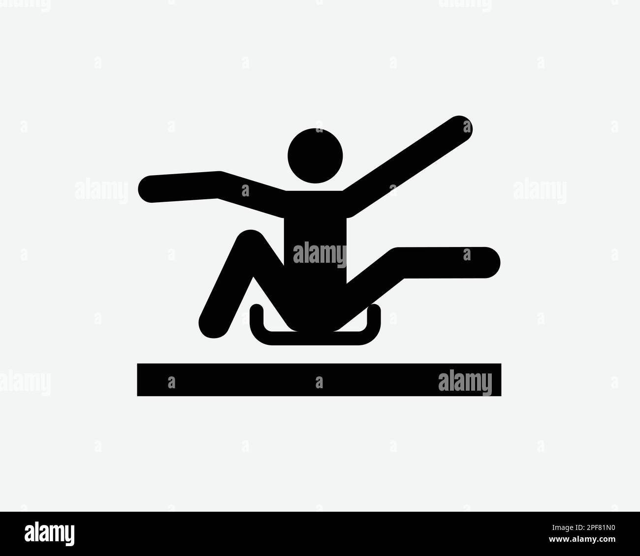 Symbol Für Rodelbahn Schlittenbahn Schlittenbahn Schlitten Schnee Wintersport Vektor Schwarz Weiß Silhouettensymbol Schild Grafik Clipart Kunstwerk Piktogra Stock Vektor