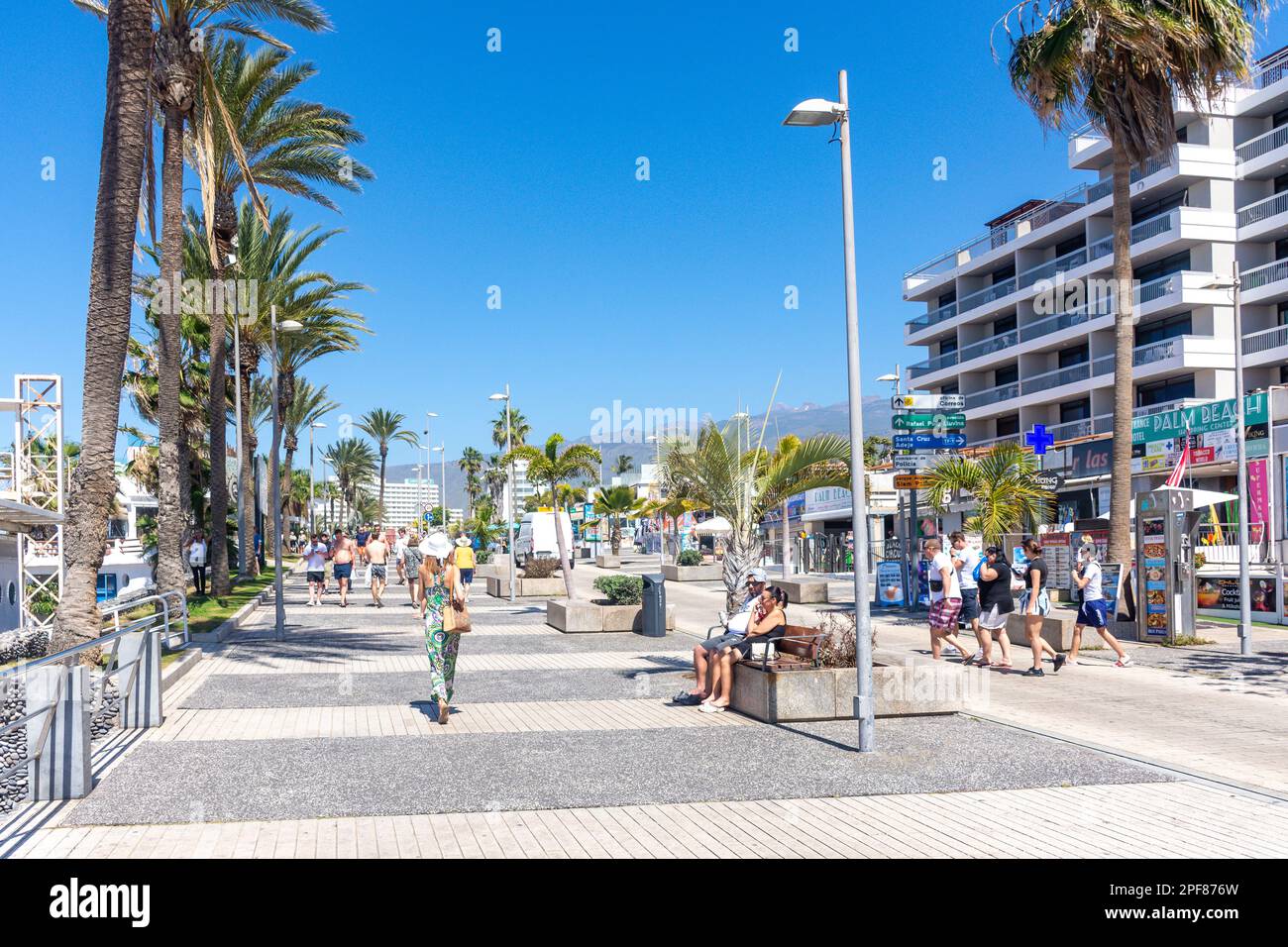 Strandpromenade, Avenue Rafael Puig Lluvina, Playa de las Américas, Teneriffa, Kanarische Inseln, Königreich Spanien Stockfoto