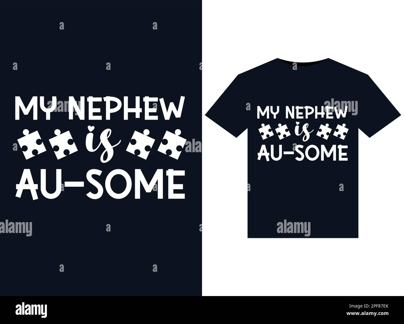 Mein Neffe ist Au-some Illustrationen für bedruckbare T-Shirts. Stock Vektor