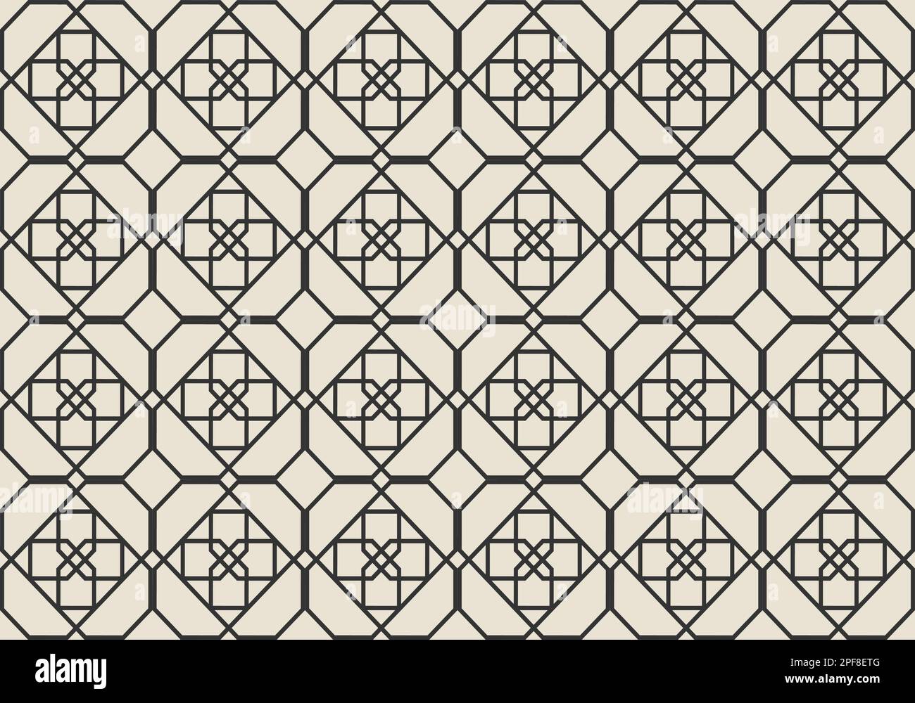 Braune Mosaikfliesen Designkunst für den Hintergrund. Nahtloses Muster. Mosaik. Geometrie. Grafische Konstruktion Von Vektordarstellungen. Stock Vektor