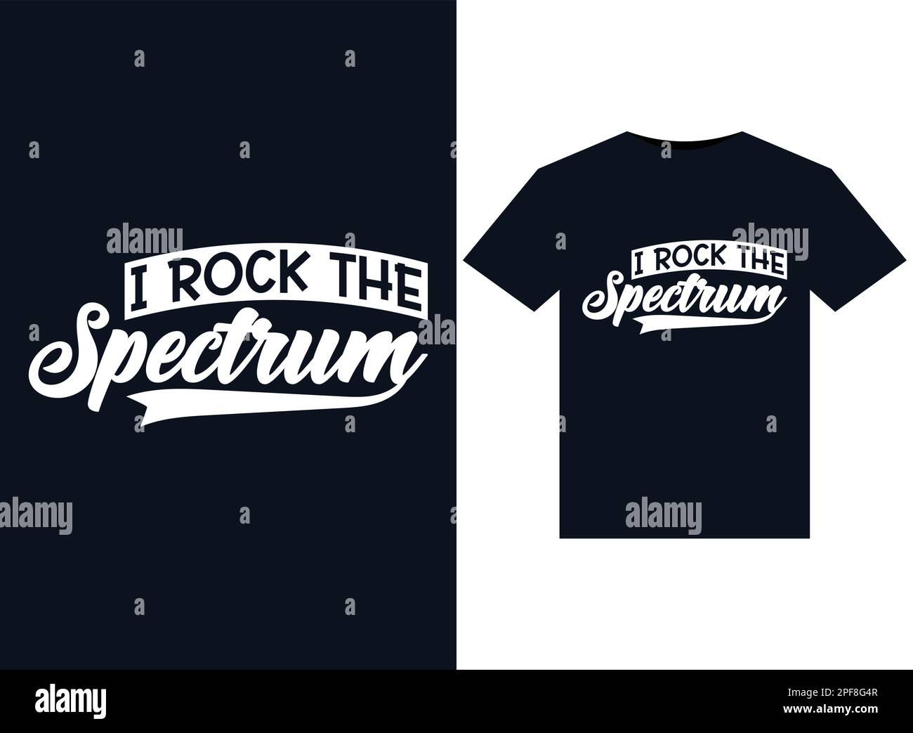 I Rock the Spectrum Illustrationen für bedruckbare T-Shirts. Stock Vektor