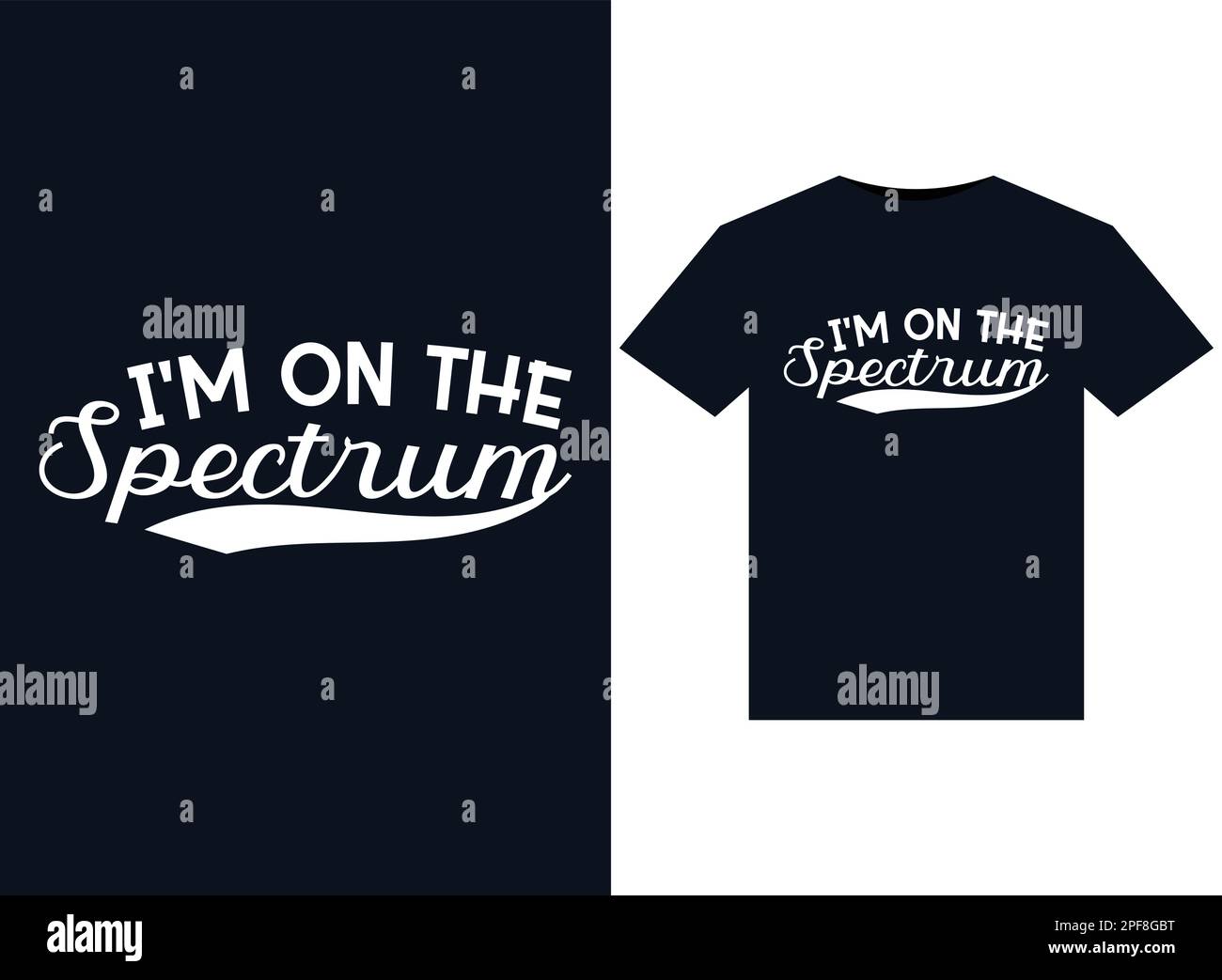 I Rock the Spectrum Illustrationen für bedruckbare T-Shirts. Stock Vektor
