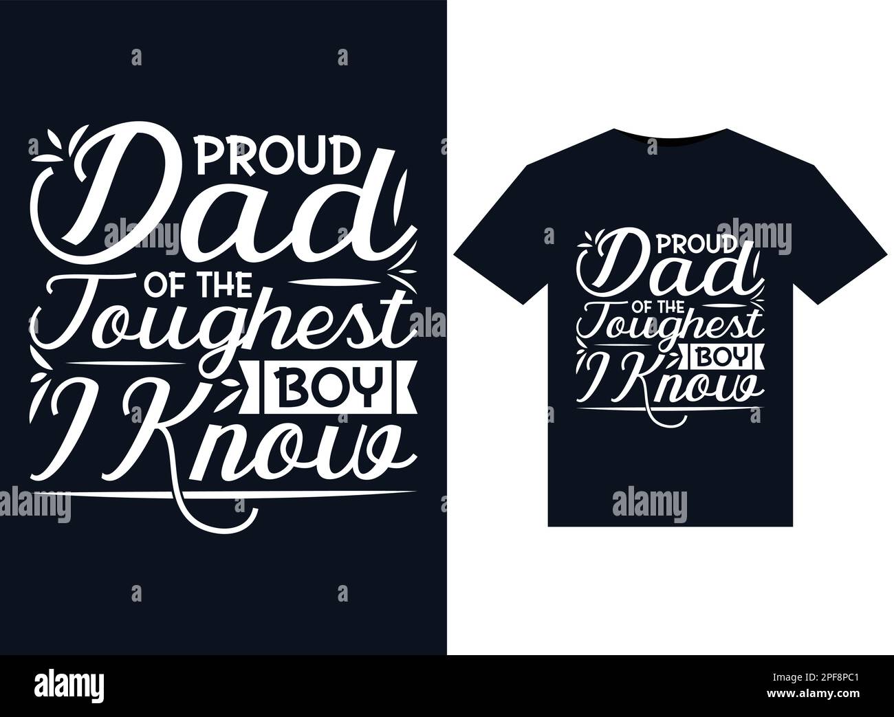 Stolzer Dad vom härtesten Jungen Ich kenne Illustrationen für bedruckbare T-Shirts. Stock Vektor