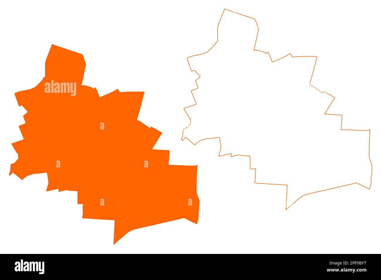 Hoogeveen Municipality (Königreich der Niederlande, Holland, Provinz Drenthe) Karte Vektordarstellung, Scribble Sketch Hoogeveen Karte Stock Vektor
