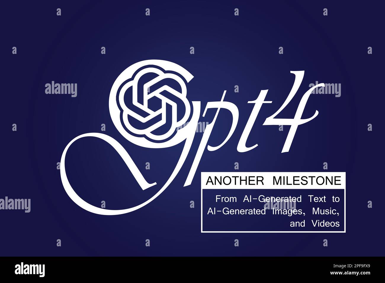 Abbildung GPT 4. ChatGPT-Version ChatGPT 4 von OpenAI Typographic Illustration Background Stock Vektor