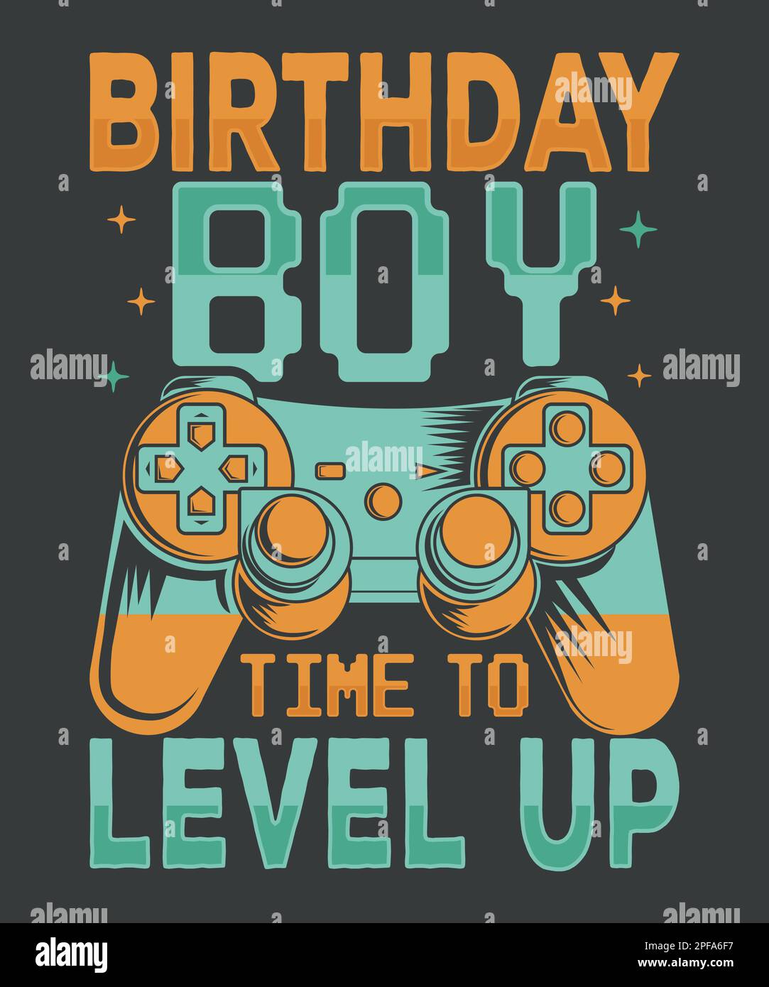 Geburtstagskind Zeit für ein neues Gaming-T-Shirt mit Vektorgrafiken Stock Vektor