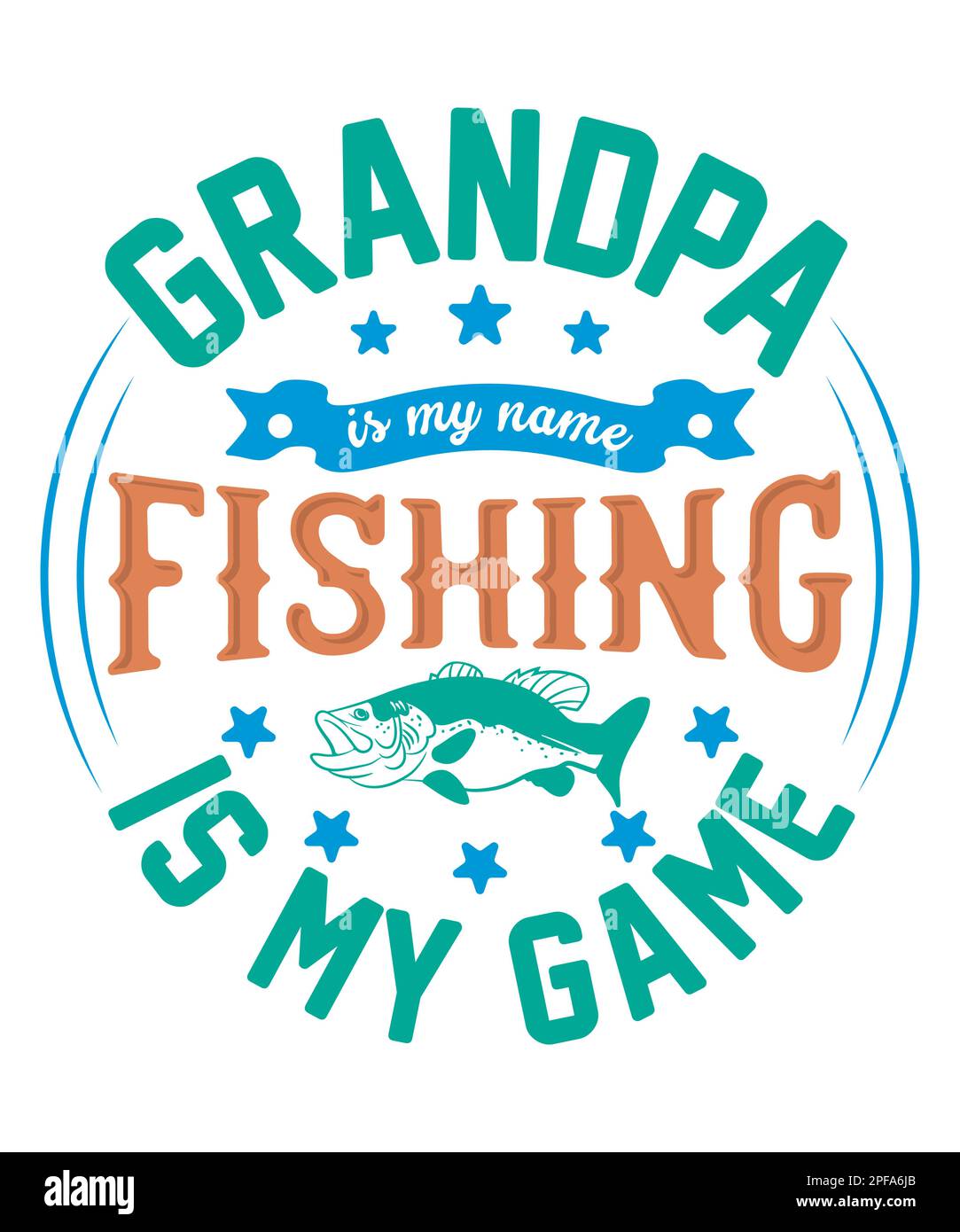 Grandpa ist mein Name Angeln ist mein Spiel-T-Shirt-Design Stock Vektor
