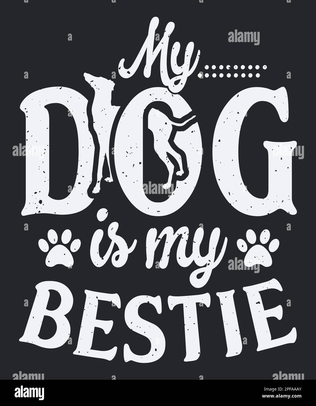Mein Hund ist mein bester Freund im Typografie-T-Shirt-Design Stock Vektor
