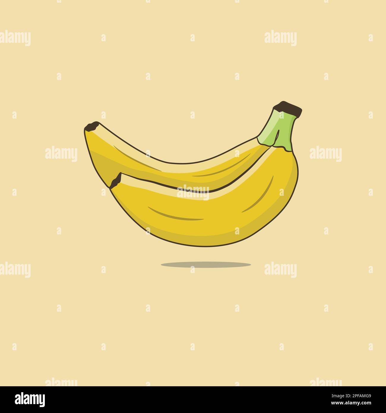 Bananenabbildung, Cartoon-Vektorsymbol Bananenfrucht Stock Vektor