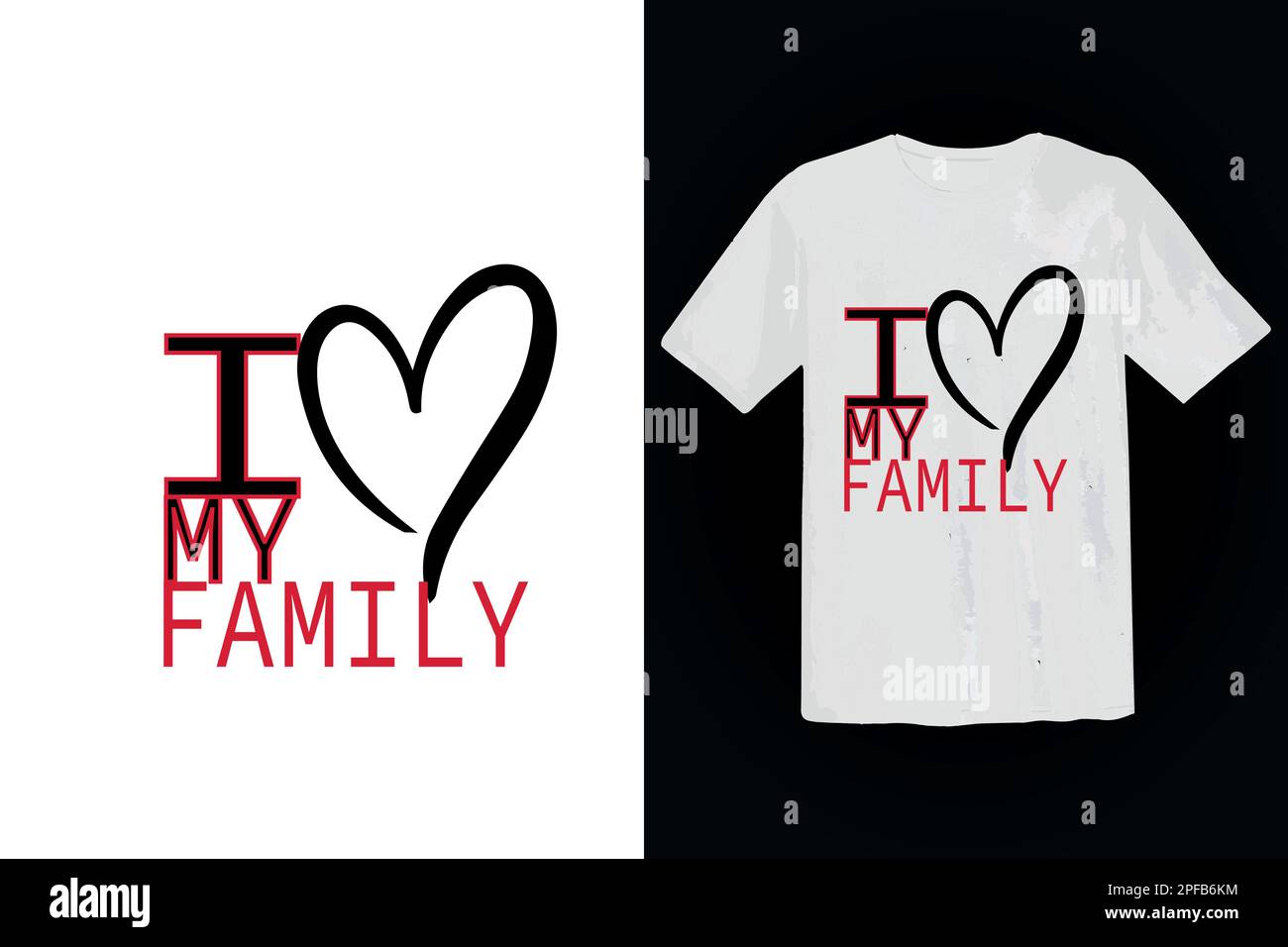 ich liebe den Zeichner für T-Shirt-Designs meiner Familie Stock Vektor