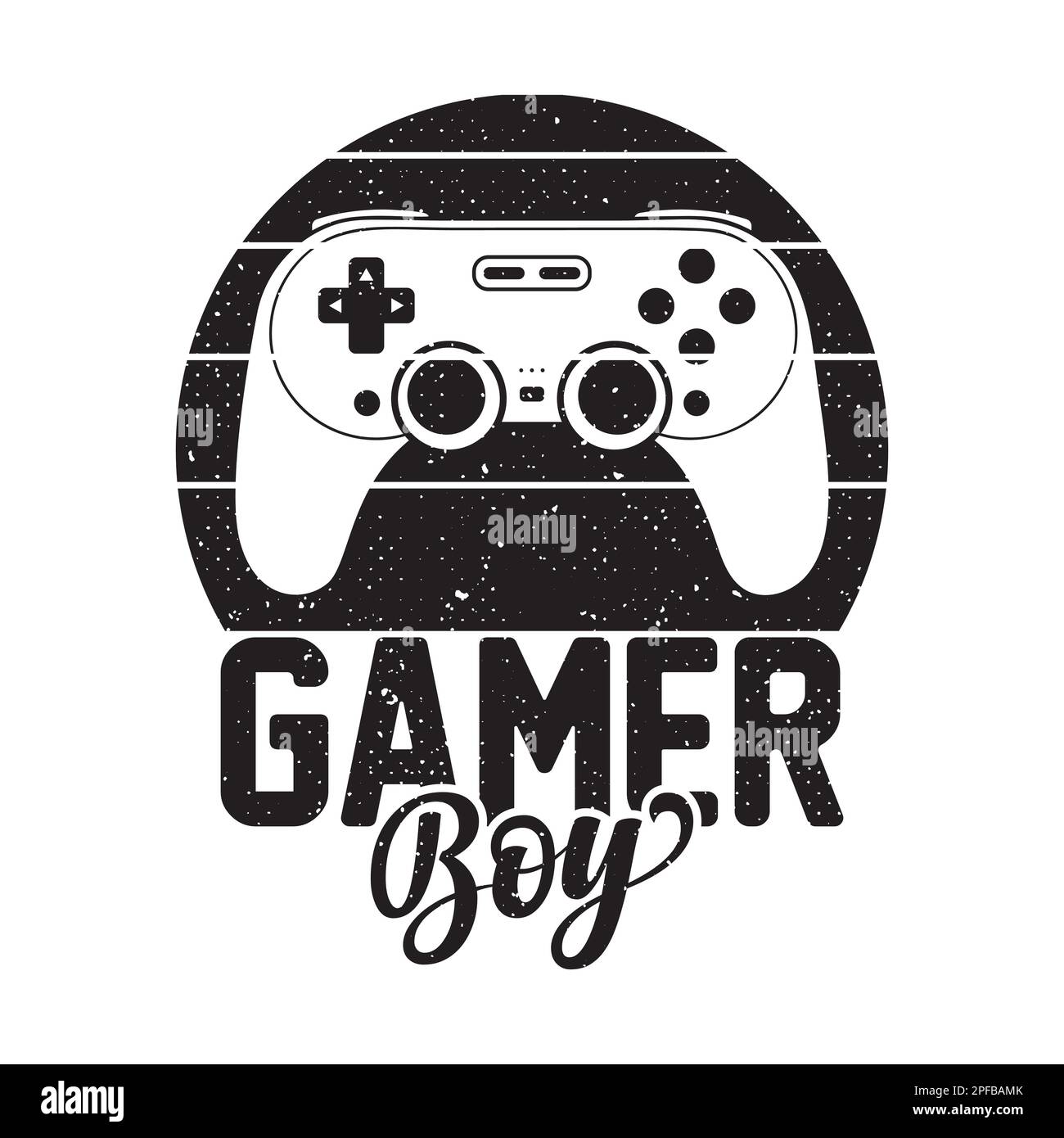 Gamer Boy – Oldtimer-Gaming-T-Shirt-Design für Spielfreunde Stock Vektor