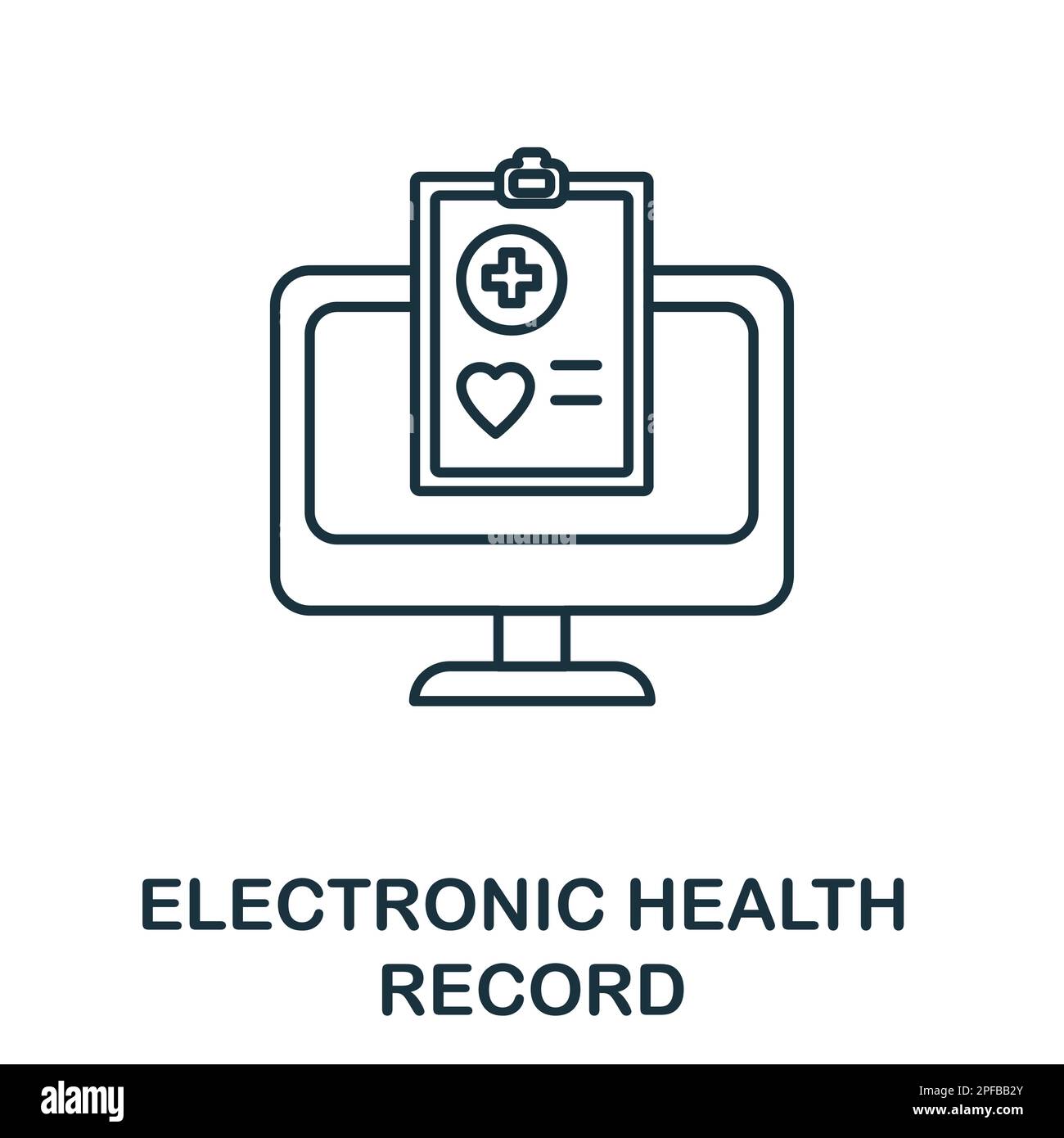 Übersichtssymbol für elektronische Patientenakten. Einfaches Element aus der Healthcare Innovations Collection. Symbol für Zeile kreative elektronische Gesundheitsakte für Web Stock Vektor