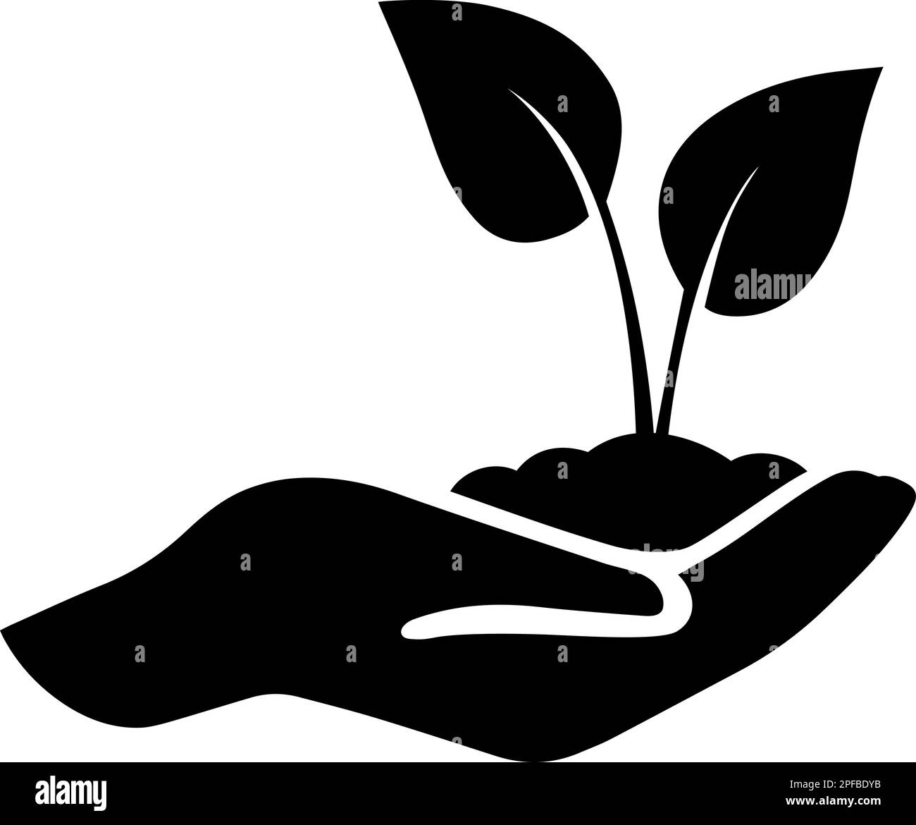 Ikone einer Keimpflanze aus der Erde als Umweltschutzkonzept Stock Vektor