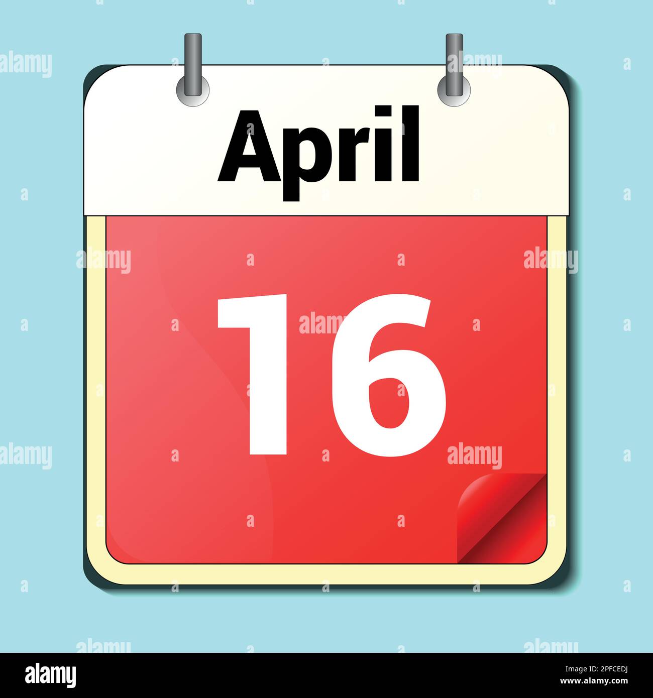 Tag im Kalender, Vektorbildformat, April 16 Stock Vektor