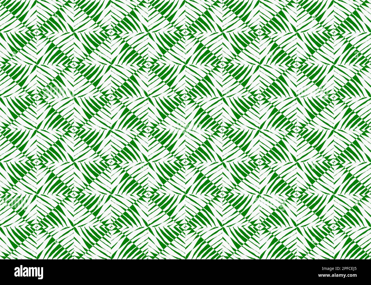 Mosaiksteine mit grünem Blattmuster Designkunst für den Hintergrund. Nahtloses Muster. Mosaik. Geometrie. Grafische Konstruktion Von Vektordarstellungen. Stock Vektor