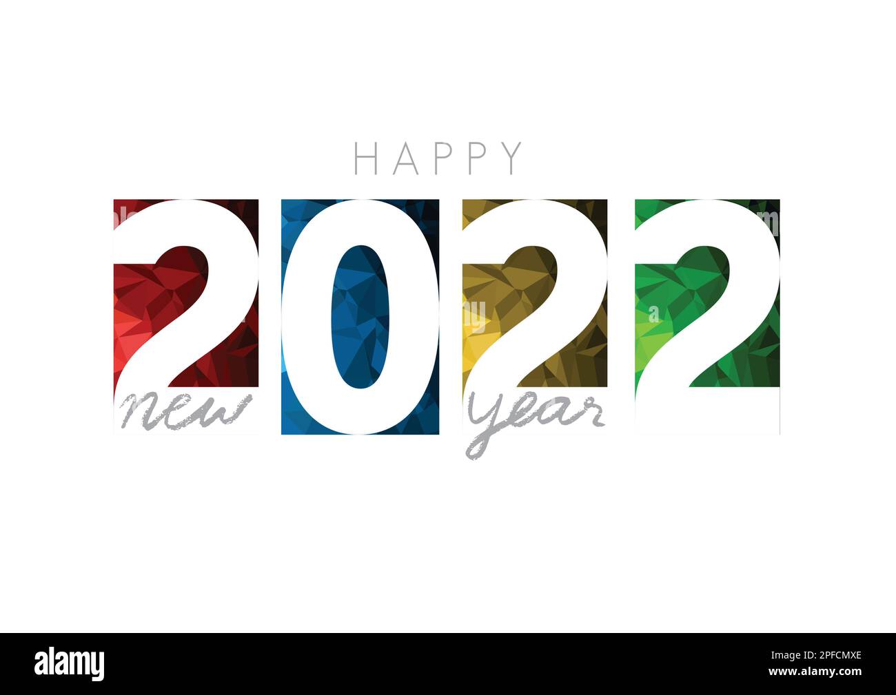 Frohes neues Jahr 2022, horizontales Banner. Designvorlage für Broschüren- oder Kalenderumschlag. Deckblatt des Betriebstagebuchs für das Jahr 2022. Die Kunst des Papierschnitts. Stock Vektor