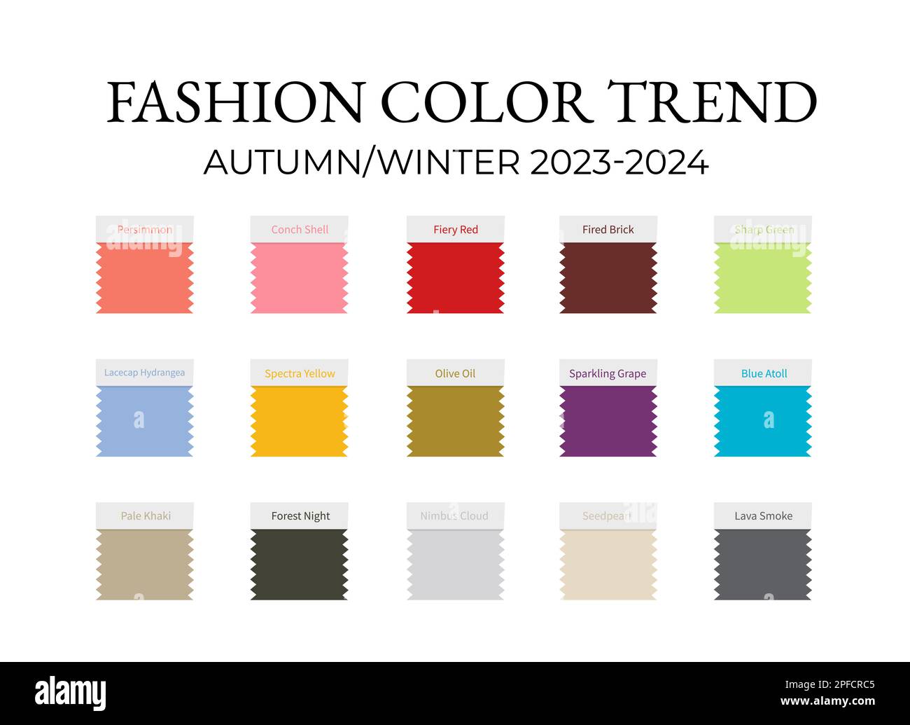 Mode Color Trend Herbst Winter 2023 2024. Trendige Farbpalette