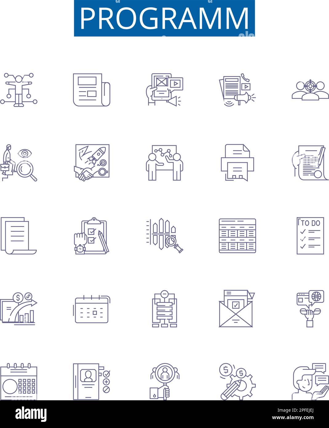 Symbole der Programmzeile Zeichen eingestellt. Designsammlung von Programm, Programmierung, Software, Routine, Algorithmus, Logik, Syntax, Compiler Outline Concept Vector Stock Vektor