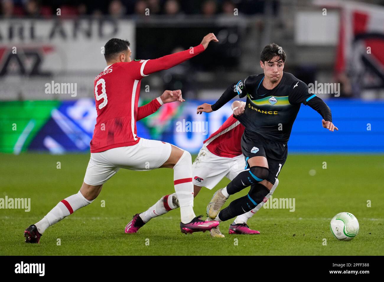 ALKMAAR, NIEDERLANDE - MÄRZ 16: Matteo Cancellieri von SS Lazio während der Runde der 16. Etappe 2 - Spiel der UEFA Europa Conference League zwischen AZ Alkmaar und SS Lazio im AZ-Stadion am 16. März 2023 in Alkmaar, Niederlande (Foto von Patrick Goosen/Orange Pictures) Stockfoto