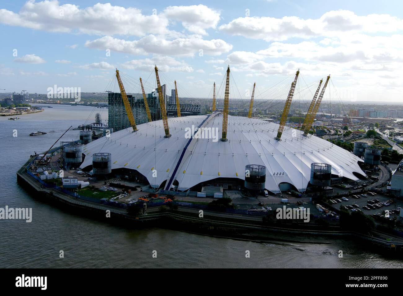 Eine allgemeine Gesamtansicht der O2 Arena auf der Greenwich-Halbinsel, Donnerstag, 6. Oktober 2022, in London, Vereinigtes Königreich. Stockfoto